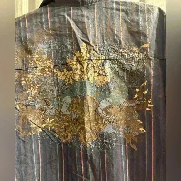 Mens Robert Wayne long sleeve button down shirt with graphics Size 3 XL - Picture 9 of 10